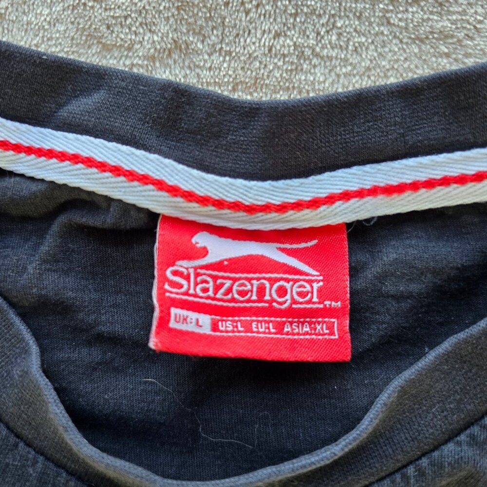 Slazenger T shirt Black rare 100% cotton - Picture 3 of 9